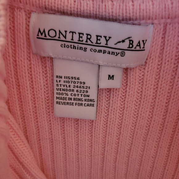 Classic Cardigan ZIppered Pink Sweater Medium (309) - Picture 4 of 4